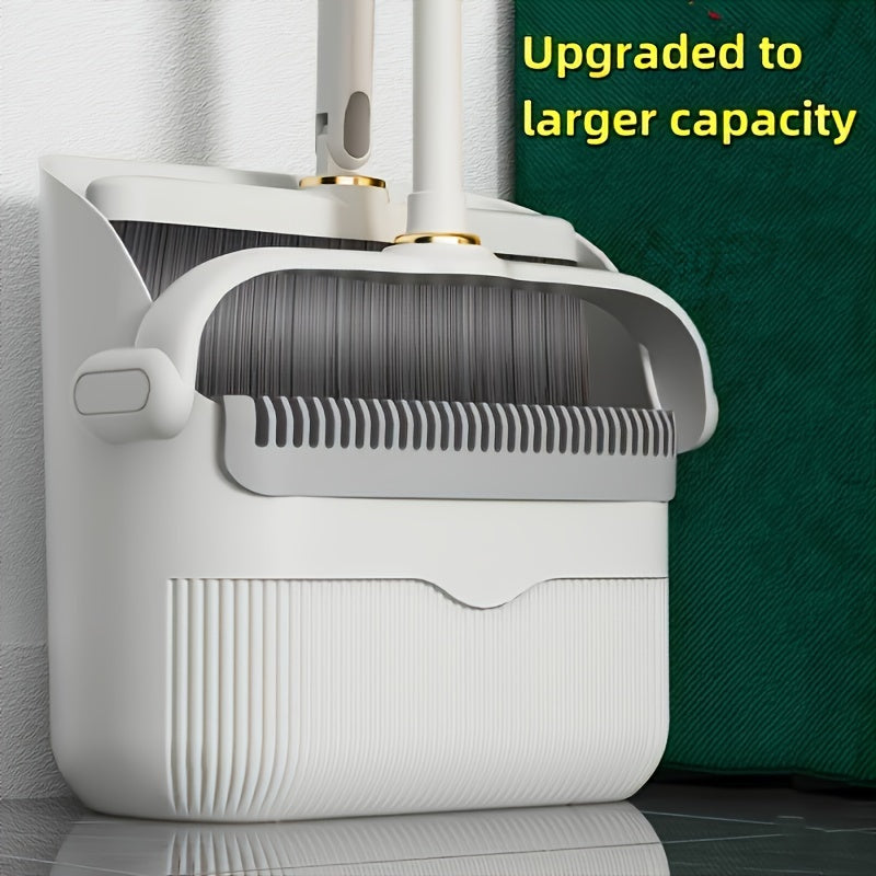 Household Broom And Dustpan Set, Long-Handled Broom And Dustpan Set, Combination Broom And Dustpan Set, Stand-Up Broom And Dustpan, Suitable for Kitchens, Offices, Lobbies, Etc