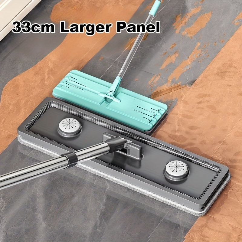 Upgraded Home Cleaning Mop and Bucket Set, Floor Mop with Twister, Long Handle Wall Mop Cleaner, Dual-Use Wet and Dry, Space-Saving, Includes 2 Reusable Fiber Cloths, Ultra-Narrow Flat Mop and Bucket System, Cleaning Supplies, Cleaning Tools