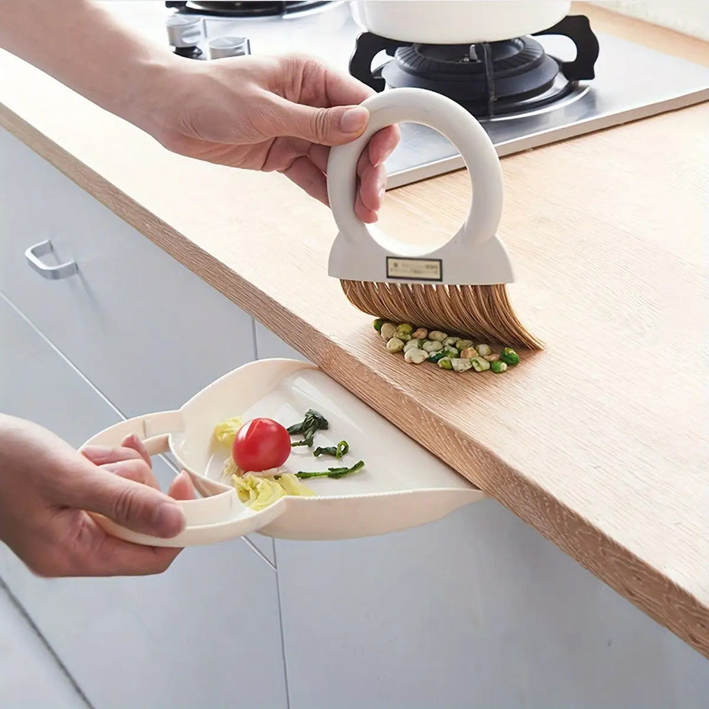 1pc a Portable Dustpan And Brush Kit Designed for Hard Surfaces - a Versatile Mini Broom Featuring a Plastic Handle Suitable for Cleaning in The, Living Room, Bedroom, Bathroom, And for Dusting Keyboards