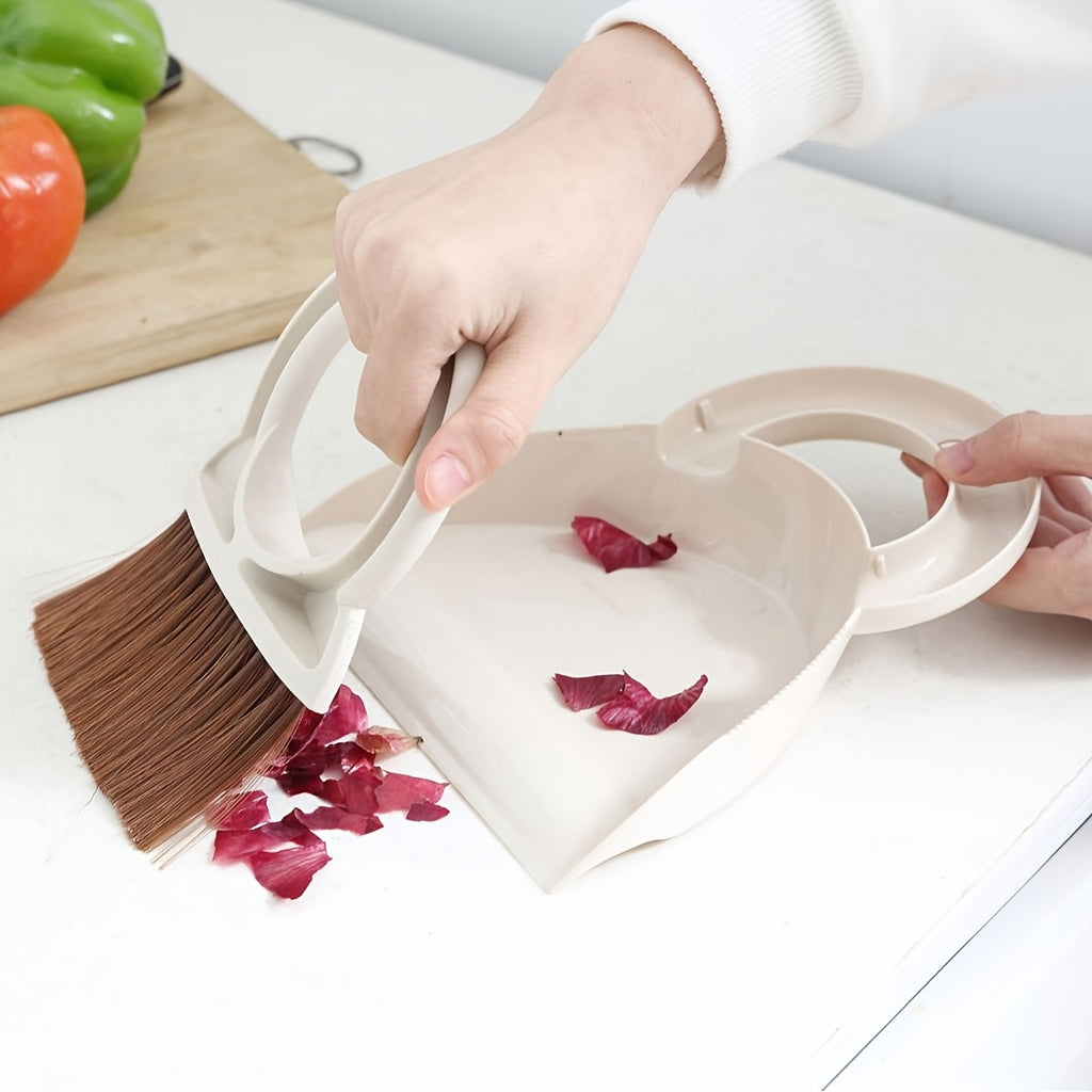 1pc a Portable Dustpan And Brush Kit Designed for Hard Surfaces - a Versatile Mini Broom Featuring a Plastic Handle Suitable for Cleaning in The, Living Room, Bedroom, Bathroom, And for Dusting Keyboards
