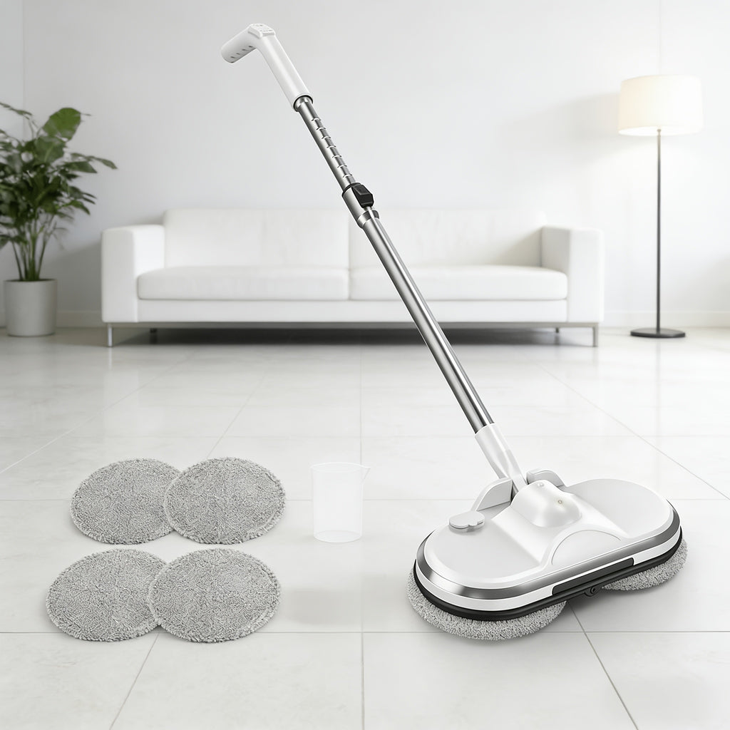 Cordless Electric Mop, Electric Spin Mop, Rotating Electric Mop With LED Front Light, 37.4in-48.4in Telescopic, 6.2oz Water Tank, 60-minute Battery Life, Powerful Rotating Mop, Automatic Spray Function, Home Cleaning Assistant, For Hardwood Floors