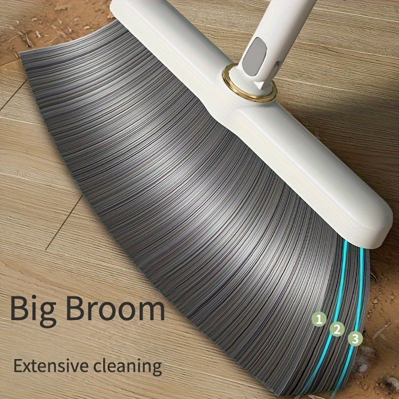 Household Broom And Dustpan Set, Long-Handled Broom And Dustpan Set, Combination Broom And Dustpan Set, Stand-Up Broom And Dustpan, Suitable for Kitchens, Offices, Lobbies, Etc
