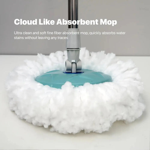 1 Set Rotating Spin Mop and Bucket Set with Hydraulic Assisted Dewatering, Adjustable Telescopic Handle and One Extra Interchangeable Microfiber Mop Heads, Self-Wringing No Hand Wash Wet Dry 2-in-1, Efficient Floor Cleaning Tool for Home and Spring