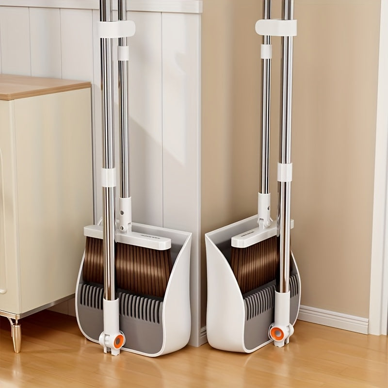 Household Broom And Dustpan Set, Durable Sweeping with Long Handle, Rotatable Broom And Dustpan with Comb Tooth, Perfect for Home, Office, Garden, Kitchen, Dorm And Outdoor Cleaning, Cleaning Supplies, Back to School Supplies