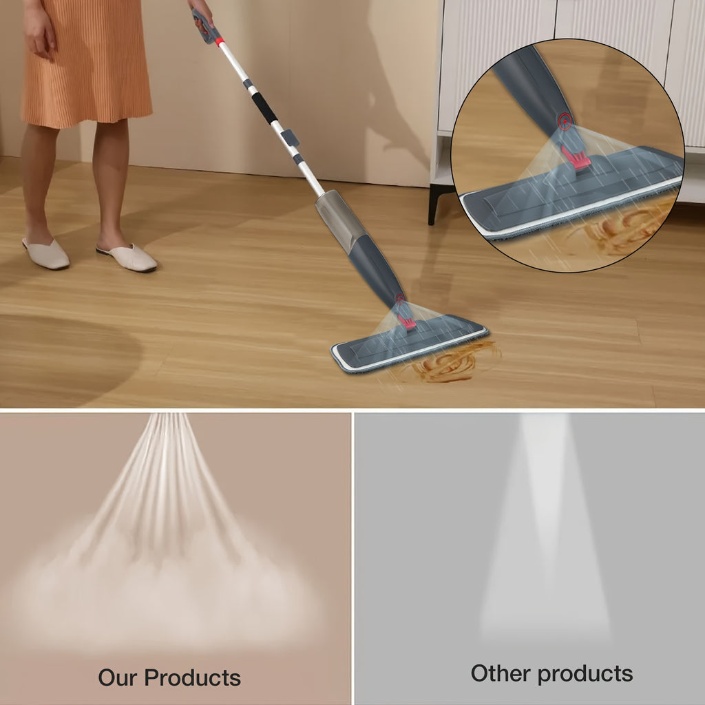Spray Mop for Floor Cleaning with 3 Washable Pads - Multipurpose Wet Dry Microfiber Mop with 16.91oz Refillable Bottle for Kitchen, Wood, Hardwood, Laminate, Tile, Dust - Metal, for Living Room, Bedroom, Glass, Wall