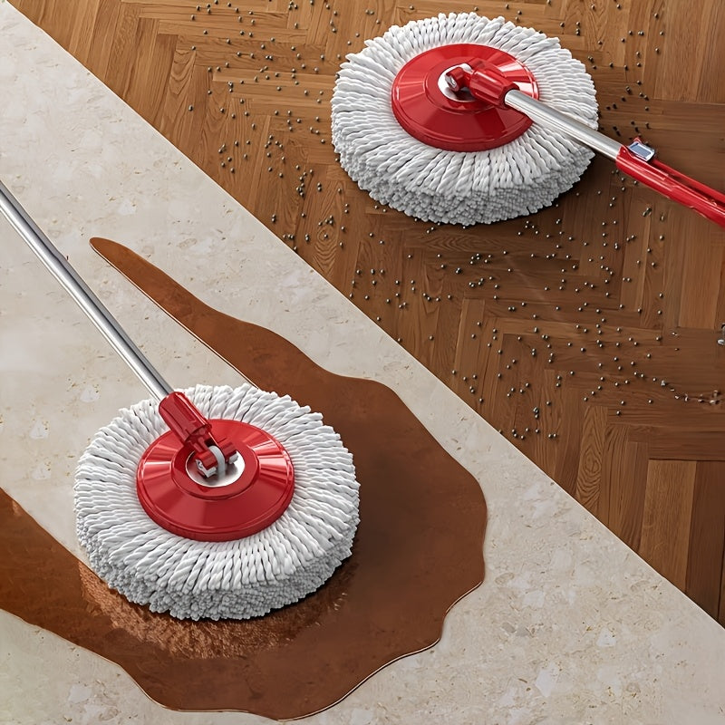 Adjustable Spin Mop & Bucket Set Detachable Rotating Mop with Hands-Free Wringing, Dual Microfiber Heads, Telescopic Handle, Dual-Drive Centrifugal Bucket for Easy Wash & Dry, Wet\u002FDry Use for Kitchen, Bathroom, Living Room, Bedroom, Office