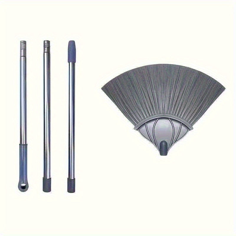 A Household Cleaning Broom with an Extendable Rod, Designed for Removing Cobwebs, Featuring a Fan-Shaped Duster That Is Suitable for Cleaning Cobwebs on Ceilings, Walls, And Hard-To- Areas. It Is Ideal for Various Settings Such As Bedrooms