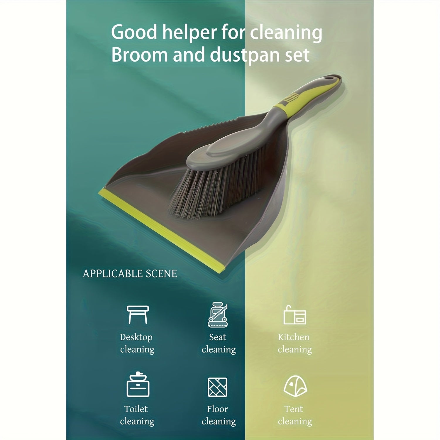 1 set of 2pcs combination desktop cleaning helper broom and dustpan set\u002Fcan be used to clean hair on desktop trash cans, sofas, and pet hair. The handheld cleaning set is more convenient to use