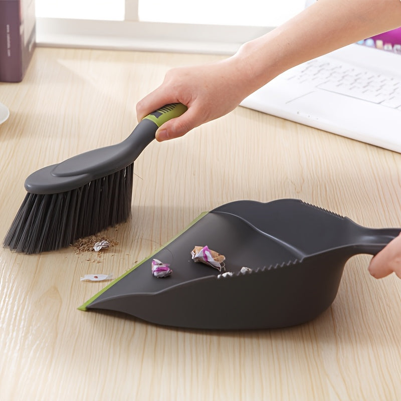 1 set of 2pcs combination desktop cleaning helper broom and dustpan set\u002Fcan be used to clean hair on desktop trash cans, sofas, and pet hair. The handheld cleaning set is more convenient to use