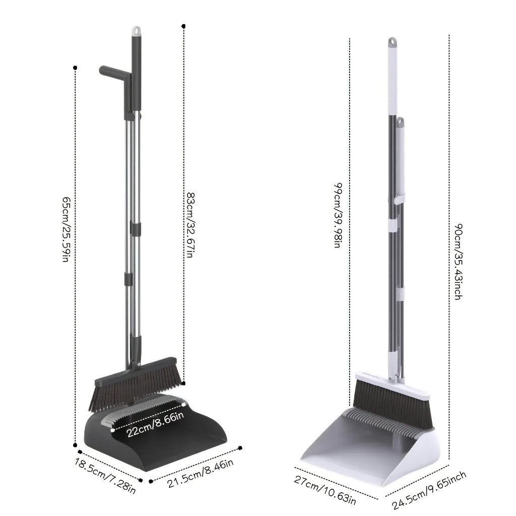 Household Broom And Dustpan Set, Durable Sweeping with Long Handle, Rotatable Broom And Dustpan with Comb Tooth, Perfect for Home, Office, Garden, Kitchen, Dorm And Outdoor Cleaning, Cleaning Supplies, Back to School Supplies