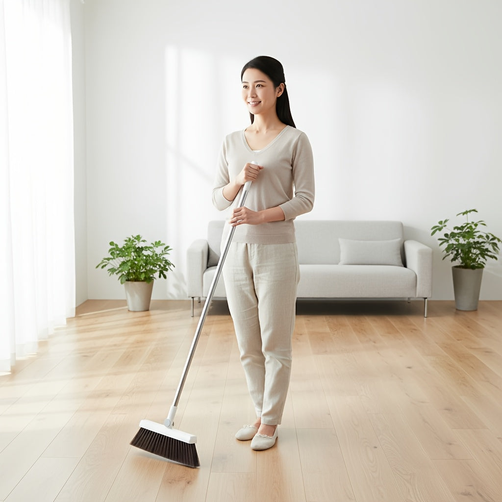 180° Rotatable Sweep Broom, Non-Stick Hair, Soft Bristles, Home Ceiling Sweeping Brush for Living Room, Bedroom Cleaning