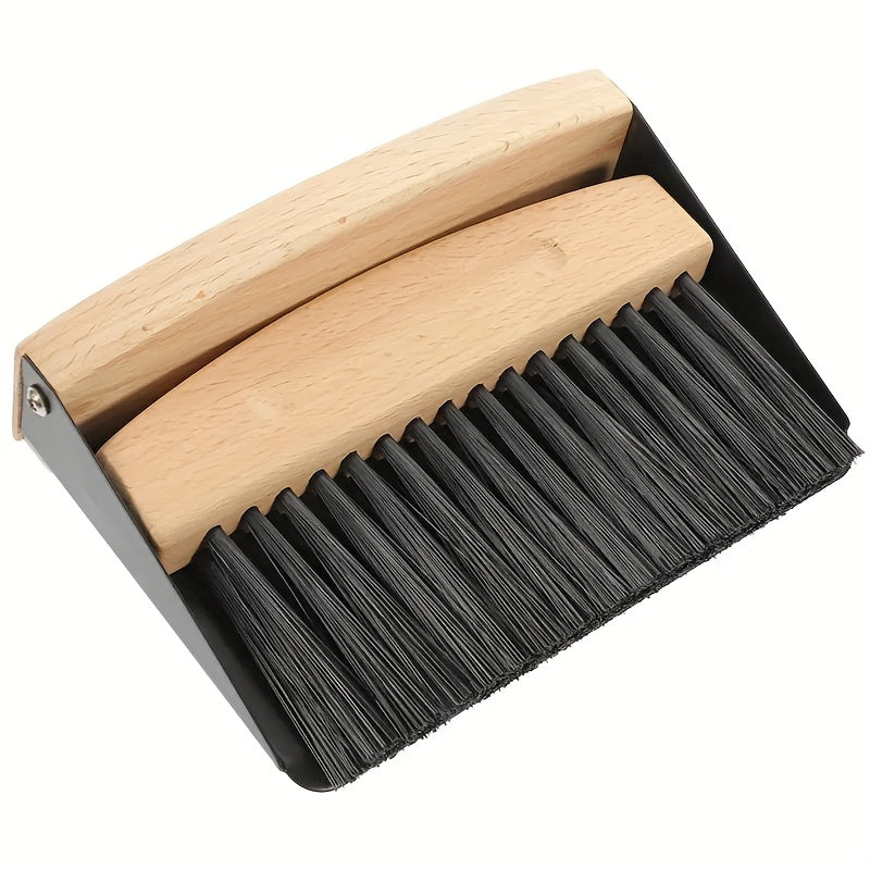 Mini Broom and Dustpan Set - Portable Handheld Sweeping Brush with Wooden Handle, Suitable for Pet Hair, Desktops, Furniture, and Travel Cleaning, Portable Desktop Cleaning Brush | Desktop Broom and Dustpan Set | Compact Broom | Creative Cleaning