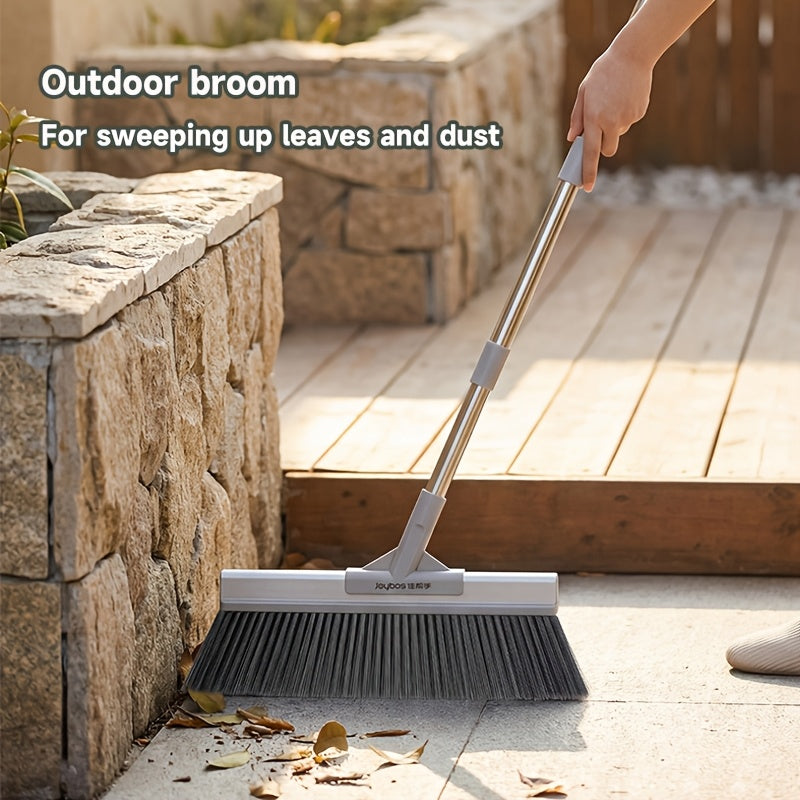 Heavy Duty Long Handle Large Broom- Stiff Bristles Effectively Clean up Brooms and Debris, Durable Plastic Design Easily Cleans Interior\u002Ffloor, Great for Yard and Home Use, Broom for Ground