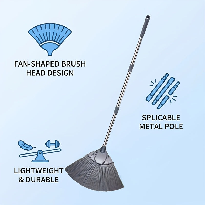 A Household Cleaning Broom with an Extendable Rod, Designed for Removing Cobwebs, Featuring a Fan-Shaped Duster That Is Suitable for Cleaning Cobwebs on Ceilings, Walls, And Hard-To- Areas. It Is Ideal for Various Settings Such As Bedrooms