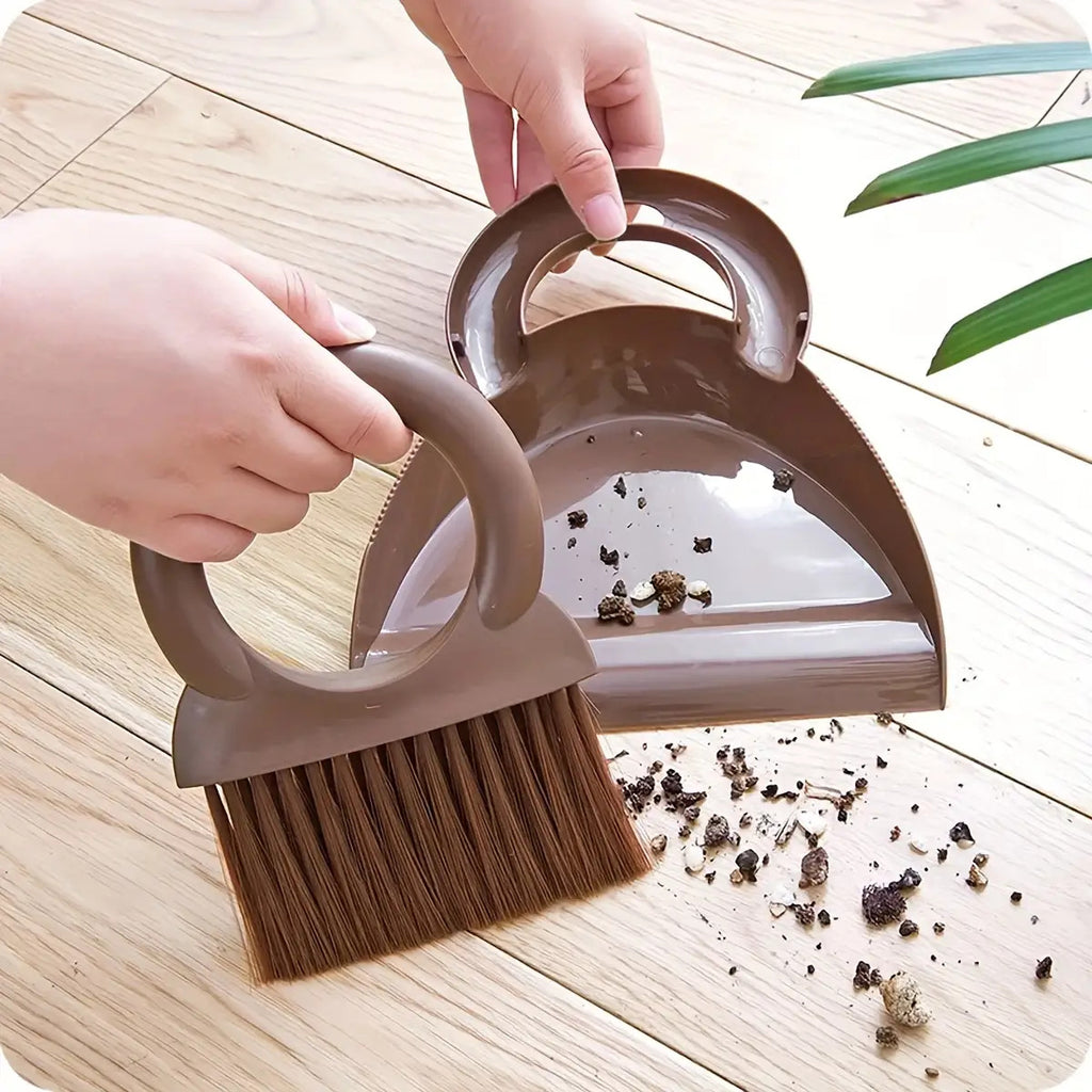1pc a Portable Dustpan And Brush Kit Designed for Hard Surfaces - a Versatile Mini Broom Featuring a Plastic Handle Suitable for Cleaning in The, Living Room, Bedroom, Bathroom, And for Dusting Keyboards