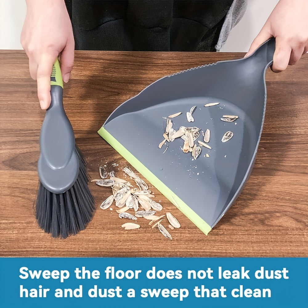 1 set of 2pcs combination desktop cleaning helper broom and dustpan set\u002Fcan be used to clean hair on desktop trash cans, sofas, and pet hair. The handheld cleaning set is more convenient to use