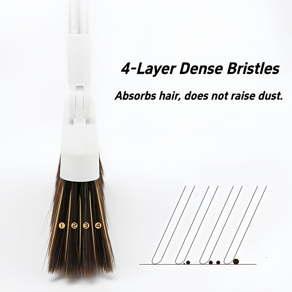 180° Rotatable Sweep Broom, Non-Stick Hair, Soft Bristles, Home Ceiling Sweeping Brush for Living Room, Bedroom Cleaning