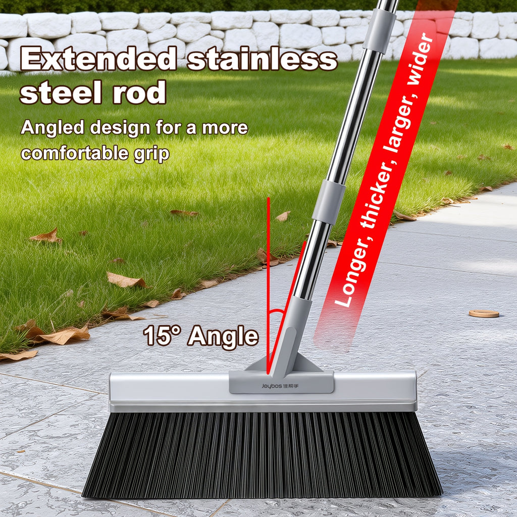 Heavy Duty Long Handle Large Broom- Stiff Bristles Effectively Clean up Brooms and Debris, Durable Plastic Design Easily Cleans Interior\u002Ffloor, Great for Yard and Home Use, Broom for Ground