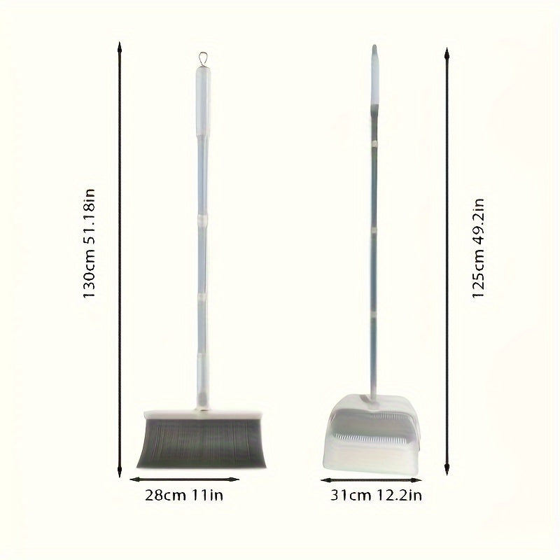 Household Broom And Dustpan Set, Long-Handled Broom And Dustpan Set, Combination Broom And Dustpan Set, Stand-Up Broom And Dustpan, Suitable for Kitchens, Offices, Lobbies, Etc