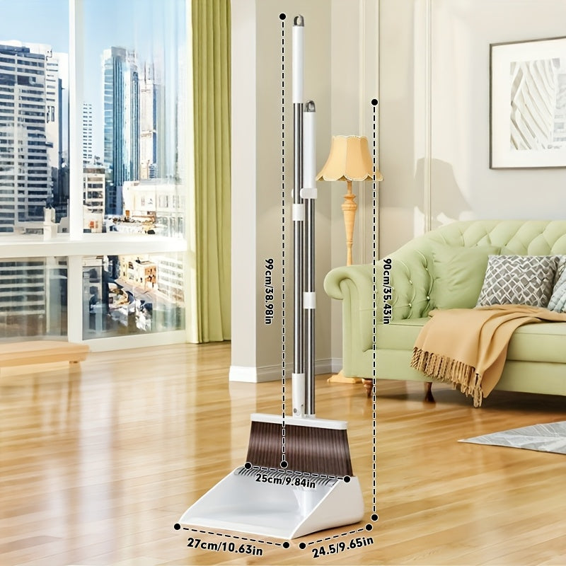 Household Broom And Dustpan Set, Durable Sweeping with Long Handle, Rotatable Broom And Dustpan with Comb Tooth, Perfect for Home, Office, Garden, Kitchen, Dorm And Outdoor Cleaning, Cleaning Supplies, Back to School Supplies