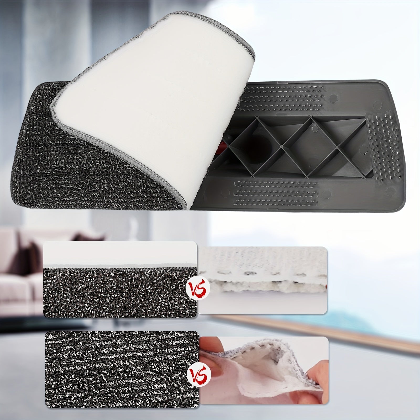 Spray Mop for Floor Cleaning with 3 Washable Pads - Multipurpose Wet Dry Microfiber Mop with 16.91oz Refillable Bottle for Kitchen, Wood, Hardwood, Laminate, Tile, Dust - Metal, for Living Room, Bedroom, Glass, Wall