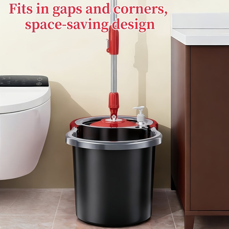 Adjustable Spin Mop & Bucket Set Detachable Rotating Mop with Hands-Free Wringing, Dual Microfiber Heads, Telescopic Handle, Dual-Drive Centrifugal Bucket for Easy Wash & Dry, Wet\u002FDry Use for Kitchen, Bathroom, Living Room, Bedroom, Office