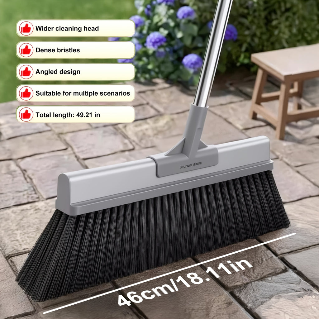 Heavy Duty Long Handle Large Broom- Stiff Bristles Effectively Clean up Brooms and Debris, Durable Plastic Design Easily Cleans Interior\u002Ffloor, Great for Yard and Home Use, Broom for Ground