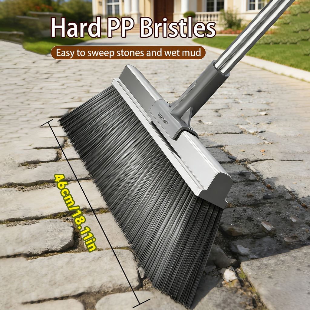 Heavy Duty Long Handle Large Broom- Stiff Bristles Effectively Clean up Brooms and Debris, Durable Plastic Design Easily Cleans Interior\u002Ffloor, Great for Yard and Home Use, Broom for Ground