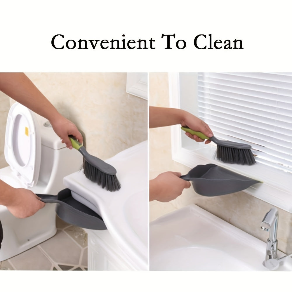1 set of 2pcs combination desktop cleaning helper broom and dustpan set\u002Fcan be used to clean hair on desktop trash cans, sofas, and pet hair. The handheld cleaning set is more convenient to use