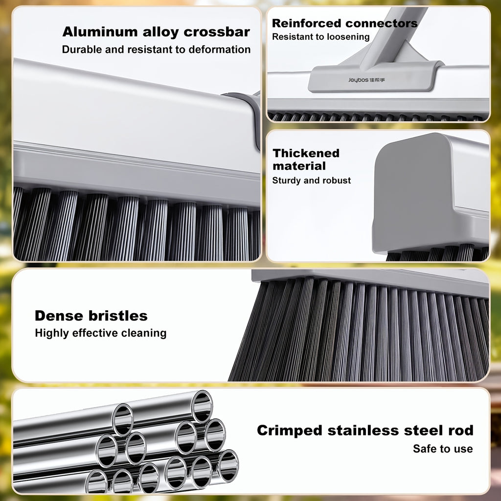 Heavy Duty Long Handle Large Broom- Stiff Bristles Effectively Clean up Brooms and Debris, Durable Plastic Design Easily Cleans Interior\u002Ffloor, Great for Yard and Home Use, Broom for Ground